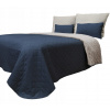 Prikrývka na posteľ - Slepý kontrast polyester 200 x 160 cm odtiene modrej farby, odtiene šedej (Dvojité -prikrývky s rozlohou 160x200)