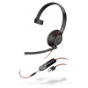 HP Poly POLY Blackwire 5210 Slúchadlá s mikrofónom Kábel Pres hlavu Hovor / hudba USB Typ-A Čierna, Červená (207577-03)