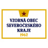 Ceduľa Vzorná obec Severočeského Kraje 1962 - Retro plechové cedule