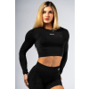 Seamless crop top s dlhým rukávom POWER 892 black NEBBIA Veľkosť: M
