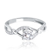 MINET JMG0213WSR - Zásnubný prsteň z bieleho zlata s bielym zirkónom Au 585/1000 59 1.90 g
