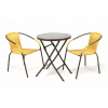 Garthen 35222 Záhradný set BISTRO 2 stoličky + stolík – béžový polyratan