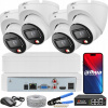 KOMPLETNÁ MONITOROVACIA SÚPRAVA DAHUA: 4 IP POE KOPULOVITÉ KAMERY 8Mpx AI + DISK