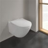VILLEROY & BOCH Universo TwistFlush Combi-Pack, závesné WC s TwistFlush + WC sedadlo s poklopom SlimSeat Line, s QuickRelease a Softclosing, biela alpská, s povrchom CeramicPlus, 4670T9R1