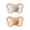 BIBS Couture anatomické cumlíky z prírodného kaučuku 2ks - veľkosť 1 - Vanilla / Peach
