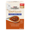 Gourmet Soup Royale Krmivo pre dospelé mačky s lososom, platýzom a treskou 6 x 45 g