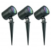 Set zahradního bodového osvětlení Müller-Licht Tint Flores / LED / 13 W / 3 lampy / IP44 / zemní hrot / černá