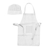 Detský kuchársky set (zástera + čiapka) , white Farba: white