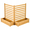 Drevený plot, 2 panely, 91,4x114,3 cm, s kvetináčmi a nastaviteľným uhlom