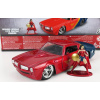 Jada Pontiac Firebird s figúrkou Wonder Woman 1972 1:32 Červená modrá