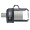 Sandisk SanDisk 173386 USB kľúč 128 GB USB Type-A / Micro-USB Čierna, Priehľadná (SDDD3-128G-G46)