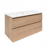 Naturel Koupelnová skříňka 2 zásuvková s umyvadlem Savona 98x53x44,8 cm dub Halifax mat SAVONA2100DH