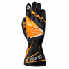 Závodné rukavice Sparco K-ATTACK 2025, čierna/fluo oranžová