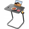 Raňajkový stolík, stojan pod notebook, tablet na posteľ, nastaviteľný, čierny