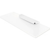 NIMCO NIKAU Polica do kúpeľne sklenená 30x11 cm, biela matná, chróm, NK 30091B-30-26