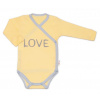 Baby Nellys Body dlhý rukáv Love - zapínanie bokom, žlté 74 (6-9m)