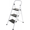 Homestyling Schůdky ocelové 3 nášlapy bílá / černá KO-C80001240