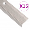 vidaXL Schodové lišty v tvare L 15 ks hliník 100 cm champagne - Srieborná - 248578-263950