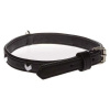 COBBYS PET Obojok z pravej kože čierny so striebornými dekoráciami podšitý originálnou kožou 20mm/45cm (COBBYS PET Obojok z pravej kože čierny so striebornými dekoráciami podšitý originálnou kožou 20m