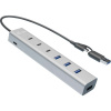 i-tec CAHUBMETAL7 USB kombinovaný hub sivá; CAHUBMETAL7