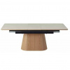 SIGNAL MEBLE Jedálenský stôl rozkladací MONACO, dub/béžový travertín