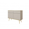 ArtPS Komoda BIJOU KSZ-107 MDF | béžová / zlaté nohy
