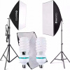 2X ŠTÚDIOVÁ LAMPA + SOFTBOX 50x70 cm 600 W NEPRETRŽITÉ OSVETLENIE SADA