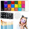 SADA FARIEB NA MAĽOVANIE TVÁRE A TELA PRE DETI, Farbičky na Tetovanie, 20 Farieb