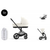 Cybex Platinum CYBEX Priam Travel Set + Cloud T Plus i-Size + Platinum Winter Footmuff off white 2025 matt black
