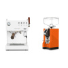 Ascaso Steel DUO PID PLUS, White&Wood + Eureka Mignon Specialita, CR orange