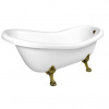 Polysan Retro Voľne stojaca vaňa 158x73 cm, biela/nohy bronz 37132