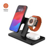 FIXED Stojánek s bezdrátovým nabíjením 3v1 MagPowerstation s podporou uchycení MagSafe, 15W+15W+5W, černý