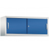Kancelárska skriňa Acurado - nadstavec, posuvné dvere, 1200x400x500 mm, bledosivá/modrá