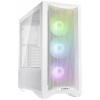 Lian Li LANCOOL II Mesh C RGB Snow Edition midi tower PC skříň, herní pouzdro bílá 3 předinstalované LED ventilátory, boční okno, prachový filtr