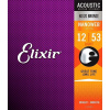 Elixir 11052 Acoustic NanoWeb 80/20 Bronze Light (Struny pre akustickú gitaru .012 - Tvrdé)