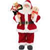 MagicHome Vianoce Dekorácia MagicHome Vianoce, Santa s darčekmi a medvedíkom, červený, 30 cm