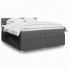 Box spring postel s matrací tmavě šedá 200x200 cm textil 3289871