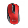 Myš C-TECH WLM-02, černo-červená, bezdrôtová, 1600DPI, 6 tlačidiel, USB nano receiver