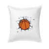Basketbal lopta v triku - Vankúš 50x50 - 50x50 - Iba poťah ( Biela )