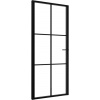 vidaXL interiérové dvere ESG zo skla a hliníka 93x201,5 cm čierne