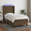 Box spring postel s matrací a LED tmavě hnědá 80x200 cm textil Hnědá 3138352