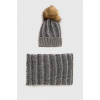 Čiapka a šál komín Answear.LAB WA21.CAD00E.DB sivá ONE SIZE