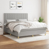 vidaXL Boxspring posteľ s matracom bledosivá 180x200 cm látka - Sivá - 106262-206387
