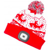 Čiapka Strend Pro X-mas kid červená M, 4x SMD LED, USB nabíjanie, detská