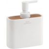 Gedy NINFEA dávkovač mydla na postavenie, biela matná/bambus 138002