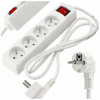 Prodlužovací kabel 1,5 m s uzemněním, 4 zásuvky - bílý 3*1,0 mm2 3000 WV036