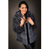 Dámsky kožuch rex DFZ17-F004 dark grey-Grey-XL 50-52