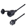 Solight predlžovací prívod - spojka, 1 zásuvka, 10m, 3 x 1,5mm2, gumová, čierna (PS31)