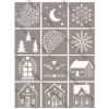 Artemio Šablóny - vianočný motív Home for Christmas sada 12 kusov - 9 x 9 cm