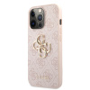Guess PU 4G Metal Logo Zadní Kryt pro Apple iPhone 13 Pro Max Pink